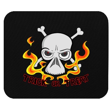 Discover Trick or Treat Cartoon Horror Fiery Skull Mouse Pads