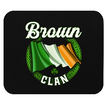 Discover Brown Surname Irish Last Name Ireland Flag Mouse Pads