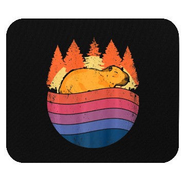 Discover Retro Capybara In Nature Vintage Capibara Mouse Pads