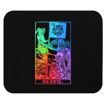 Discover Death Tarot Card Psychic Occult Pagan Witch Rainbo Mouse Pads