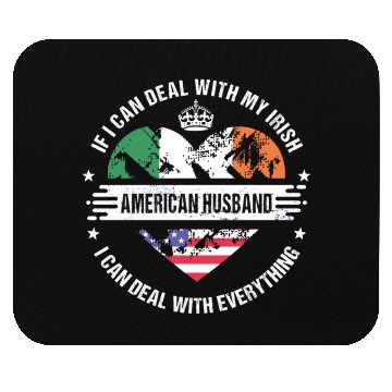 Discover Ireland American Husband Heritage Flags Mouse Pads
