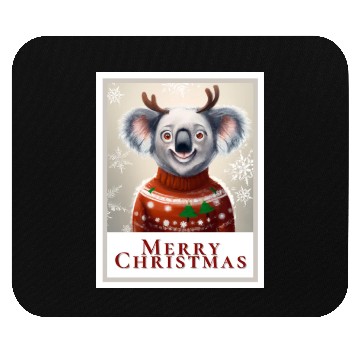 Discover Portrait of a happy koala bear in a Christmas Mouse Pads