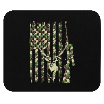 Discover Deer Hunter Camouflage Flag Deer Head - Deer Hunti Mouse Pads