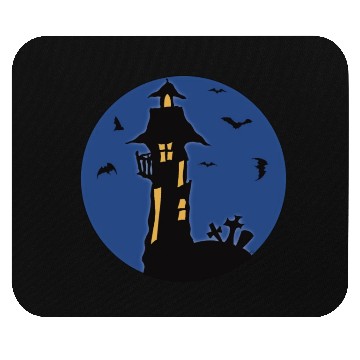 Discover Halloween Haunted House Mouse Pads