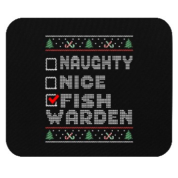 Discover Naughty Nice Fish Warden, Matching Christmas Mouse Pads