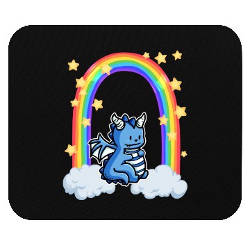 Discover Dragon rainbow cloud stars Mouse Pads