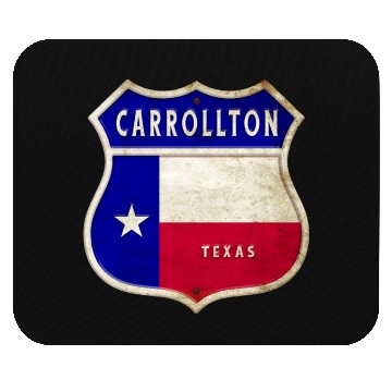Discover Carrollton Texas Crest Flag Design Mouse Pads