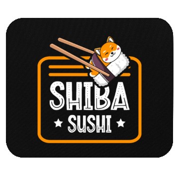 Discover Shiba Sushi Japanese Foodie I Love Sushi Eater Mouse Pads