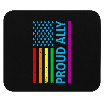 Discover Proud Ally LGBT Supporter Gay Pride Rainbow Flag Mouse Pads