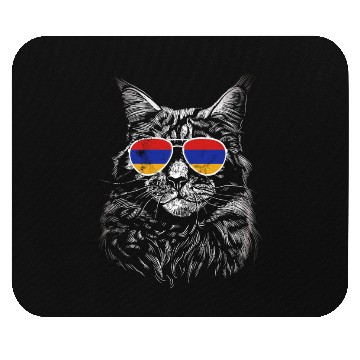 Discover Armenia Armenia sunglasses cat flag Mouse Pads
