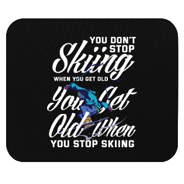 Discover Skiing Old Man Grandpa Gift Ski Hobby Mouse Pads