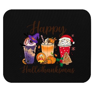 Discover Happy HalloThankMas Coffee Turkey Unique Mouse Pads