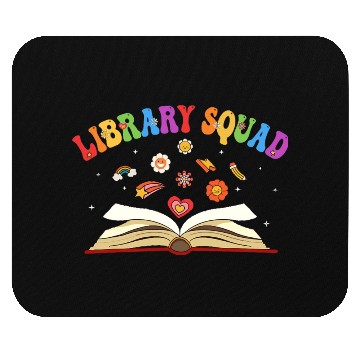Discover Library Squad Librarian Bookworm Book Lover Mouse Pads