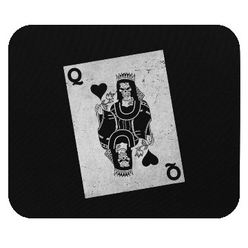 Discover Womens Skeleton Queen Playing Card Gambling Hallow Mouse Pads