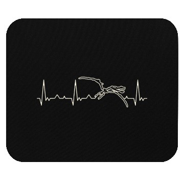 Discover Dinosaur Flying Skeleton. Heart. Love. EKG. Pulse Mouse Pads