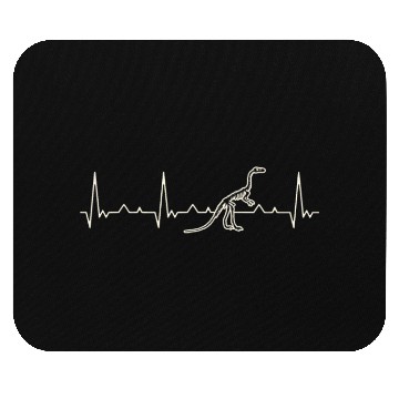 Discover Dinosaur Skeleton. Heart. Love. EKG. Pulse. Beat. Mouse Pads