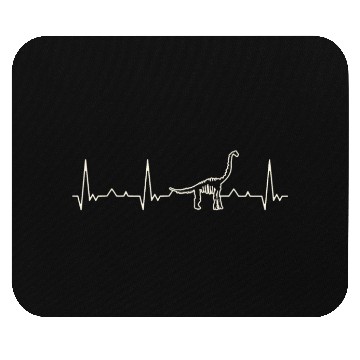 Discover Dinosaur Brachiosaurus Skeleton. Heart. Love. EKG Mouse Pads