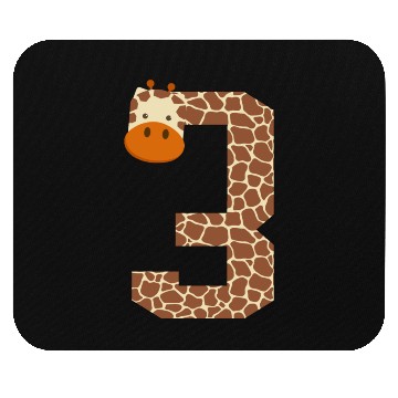 Discover Number 3 Giraffe Spots Giraffe 3rd Birthday Outfit Mouse Pads