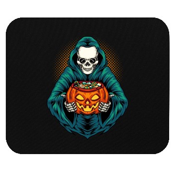 Discover Grim Reaper With Scary Pumpkin - Halloween Mouse Pads