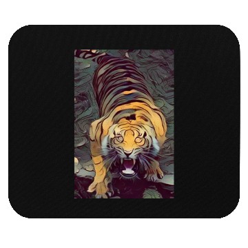 Discover Tiger Color Painted Looking Up Mouse Pads