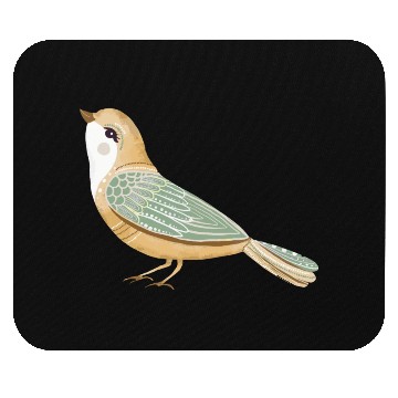 Discover Folk art little fancy bird Mouse Pads