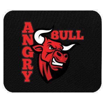 Discover Angry bull Face Mouse Pads