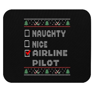Discover Naughty Nice Airline Pilot, Matching Christmas Mouse Pads