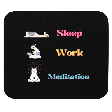 Discover Llama Lifestyle: Sleep.Work.Meditation Mouse Pads