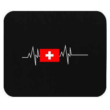 Discover Switzerland Flag Heartbeat Mouse Pads
