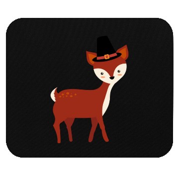 Discover Thanksgiving Deer Wearing Pilgrim Hat Mouse Pads