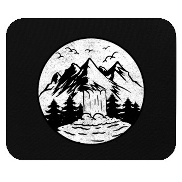 Discover Nature Lover Mountains Forest Waterfall Hiking Mouse Pads
