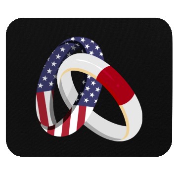 Discover Japan American Ring Heritage Flags Mouse Pads