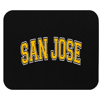Discover San Jose Varsity Style Amber Text Mouse Pads