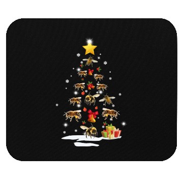 Discover Bee Christmas Tree Bee Xmas Funny Gift Mouse Pads