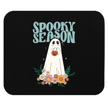 Discover Funny Floral Ghost Halloween Spooky Season Mouse Pads