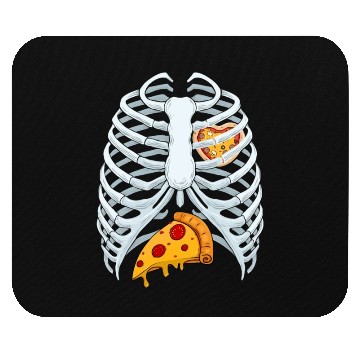 Discover Funny PIzza Skeleton Rib Cage Halloween Costume Mouse Pads