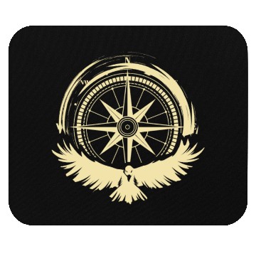 Discover Bird and Compass Camper Gift Mouse Pads