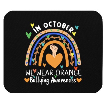 Discover Rainbow in October orange Unity Day bullying Mouse Pads