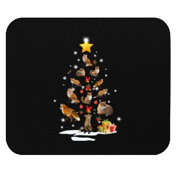Discover Fox Christmas Tree Fox Xmas Funny Gift Mouse Pads