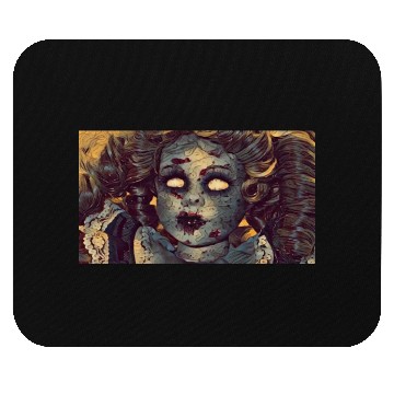 Discover Creepy Haunted Doll Melting Mouse Pads