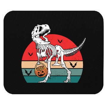 Discover Halloween Boys Dinosaur Skeleton T rex Scary Pumpk Mouse Pads