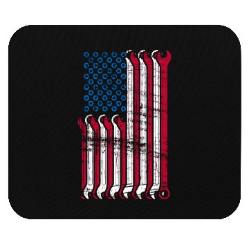 Discover American Flag Mechanic Combination Wrenches Mouse Pads