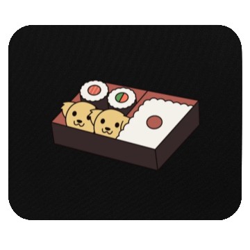 Discover Sushi Bento Box Golden Retriever Mouse Pads