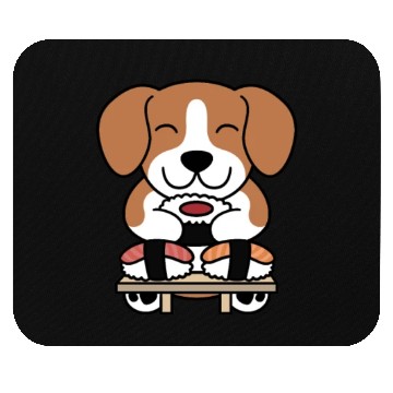 Discover Sushi Lover Beagle Mouse Pads