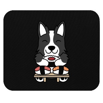 Discover Sushi Lover Border Collie Mouse Pads