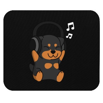Discover Music Lover Rottweiler Mouse Pads