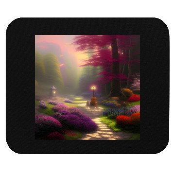 Discover Winding Path Through a Dreamlike Garden Mouse Pads