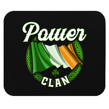 Discover Power Surname Irish Last Name Ireland Flag Mouse Pads