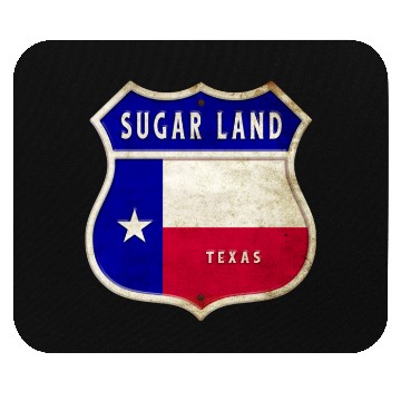 Discover Sugar Land Texas Crest Flag Design Mouse Pads