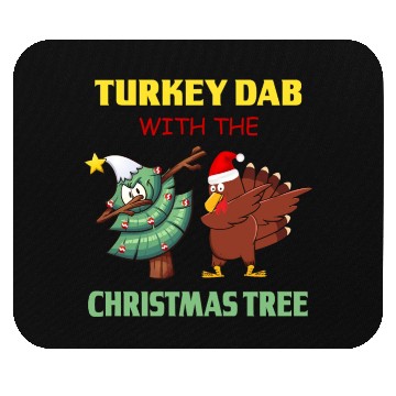 Discover Funny Dabbing Turkey Thanksgiving Christmas Tree Mouse Pads